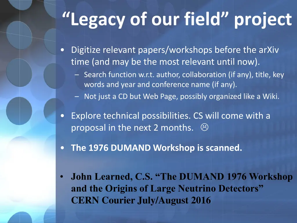 legacy of our field project 1