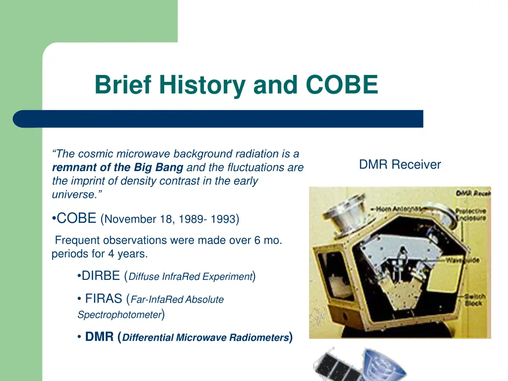 brief history and cobe