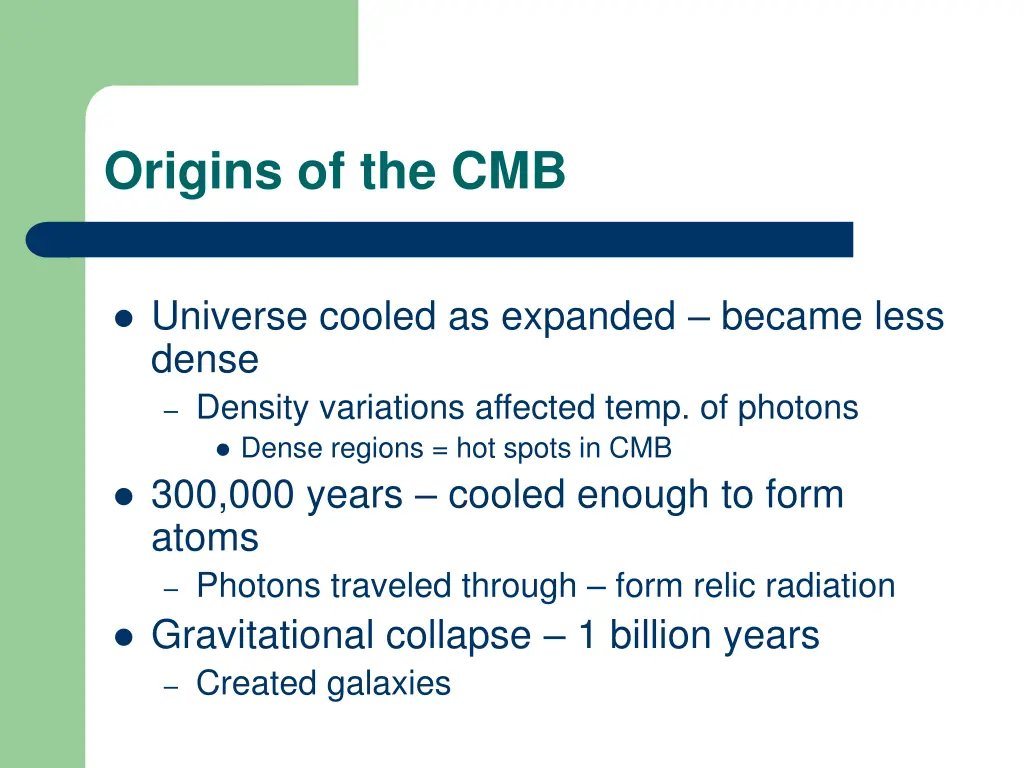 origins of the cmb