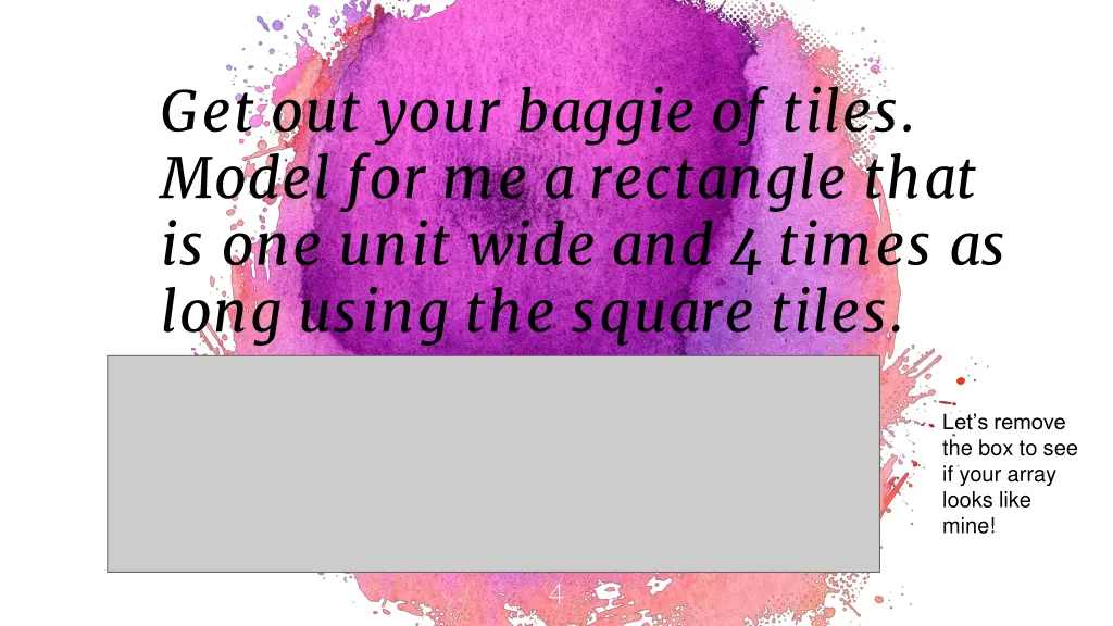 get out your baggie of tiles model