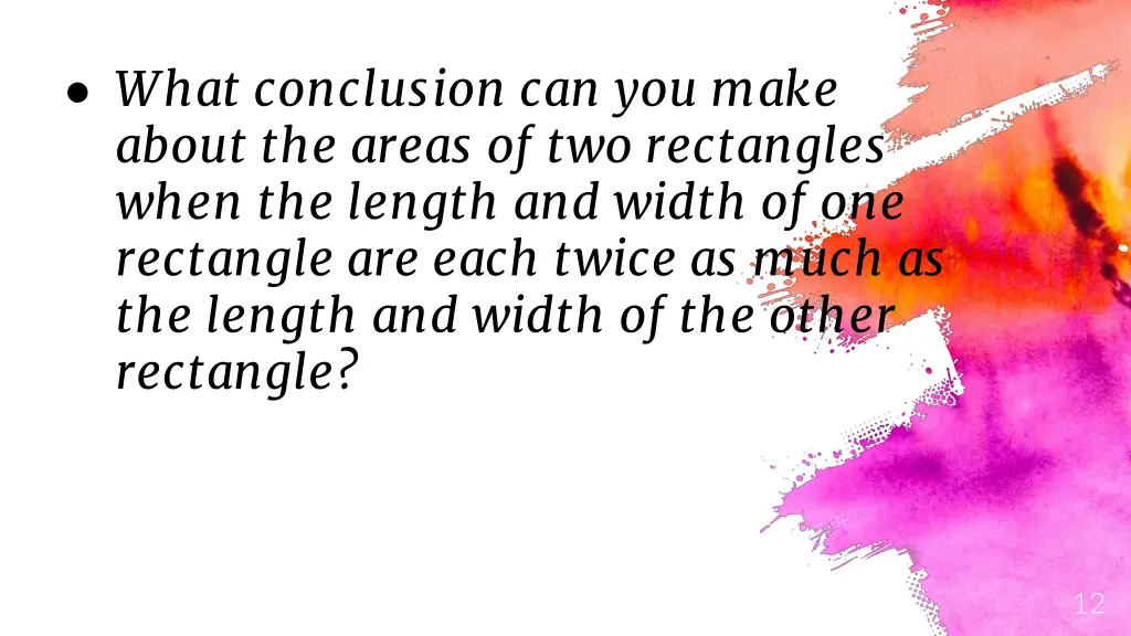 what conclusion can you make about the areas