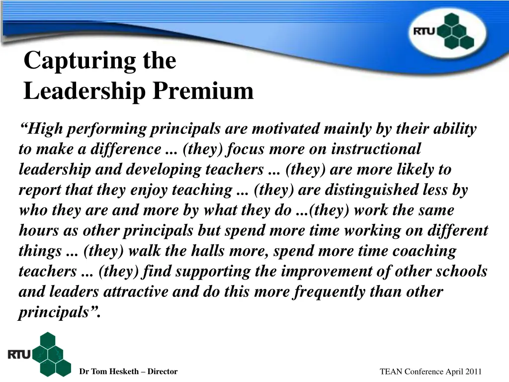 capturing the leadership premium
