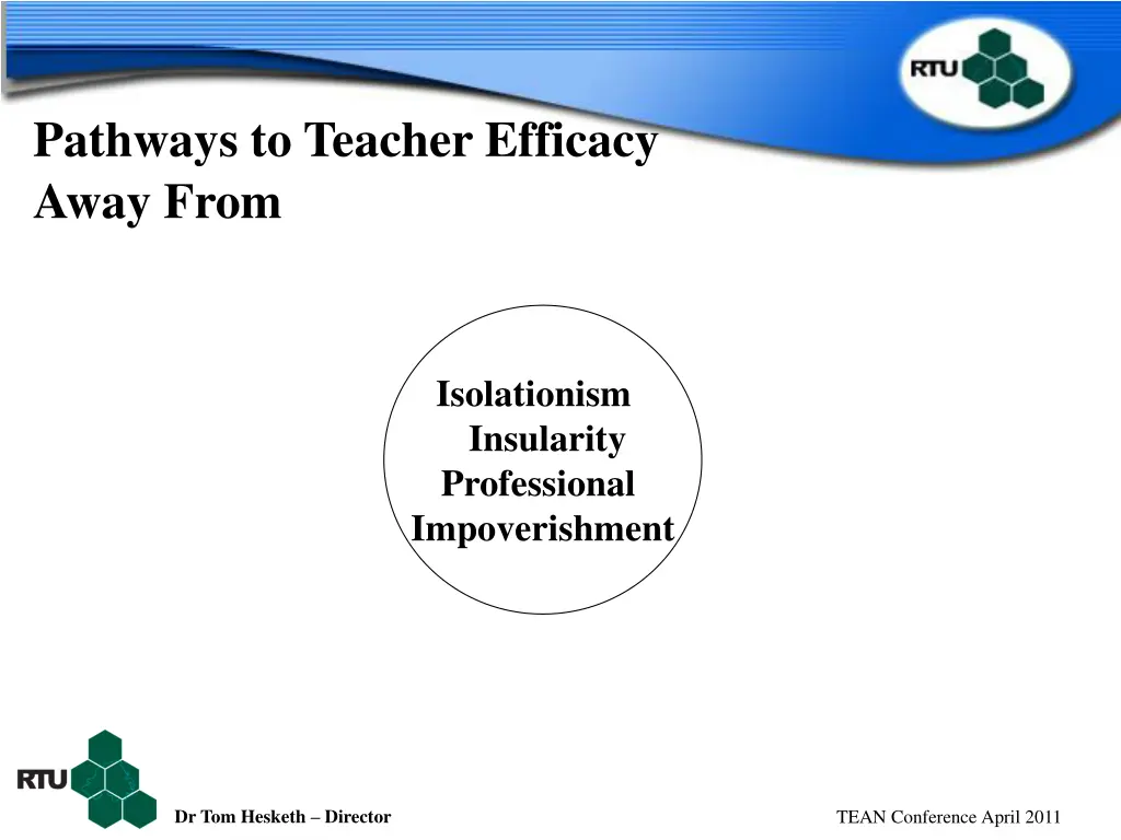pathways to teacher efficacy away from