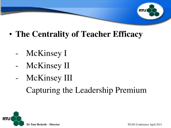 the centrality of teacher efficacy