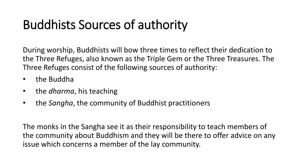 buddhists sources of authority buddhists sources