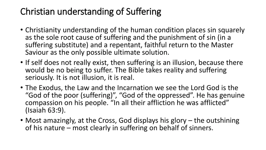 christian understanding of suffering christian