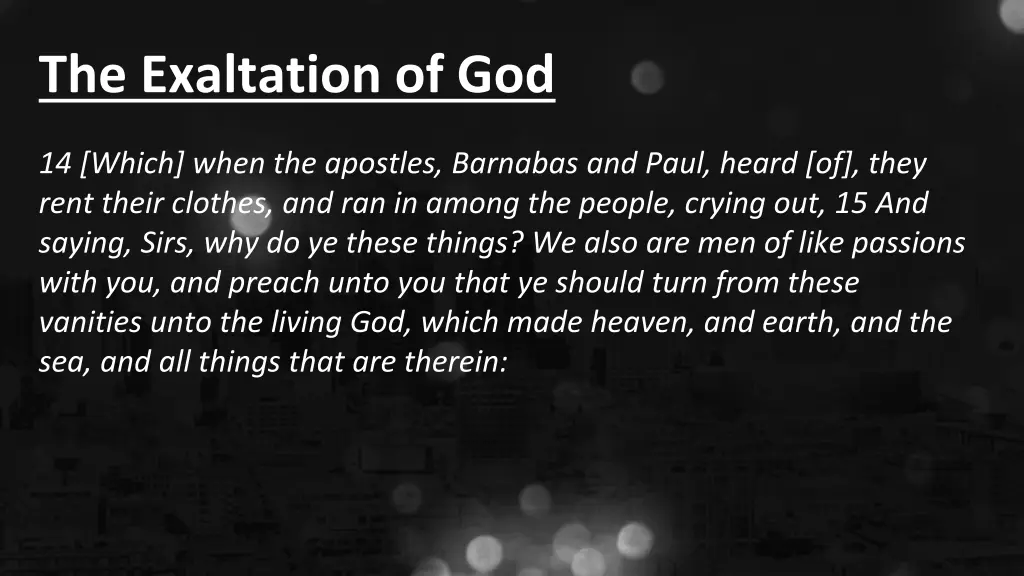 the exaltation of god 1