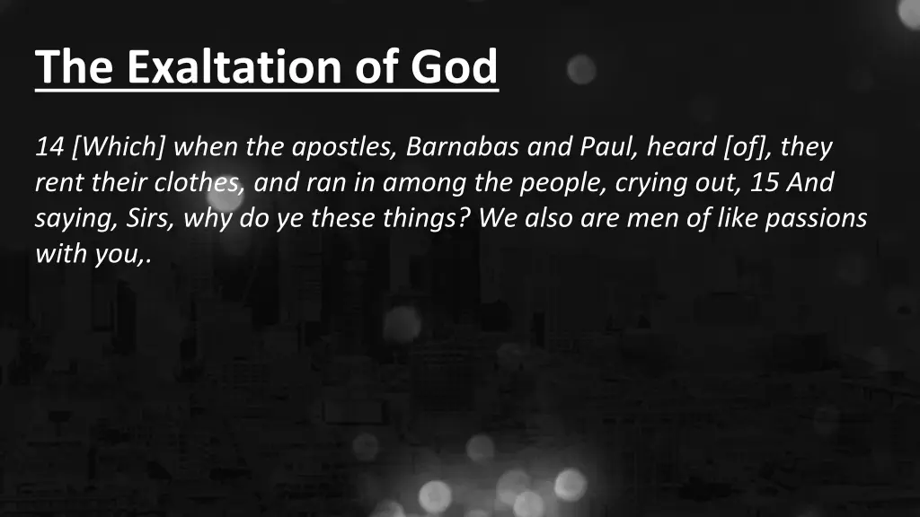 the exaltation of god