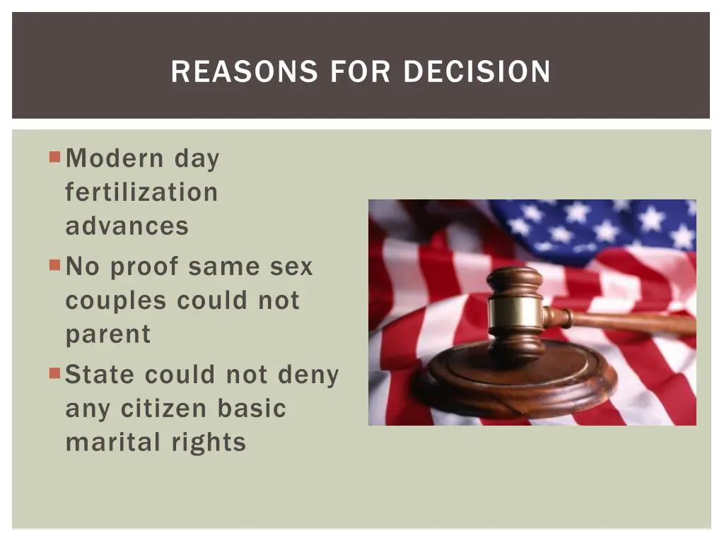 reasons for decision