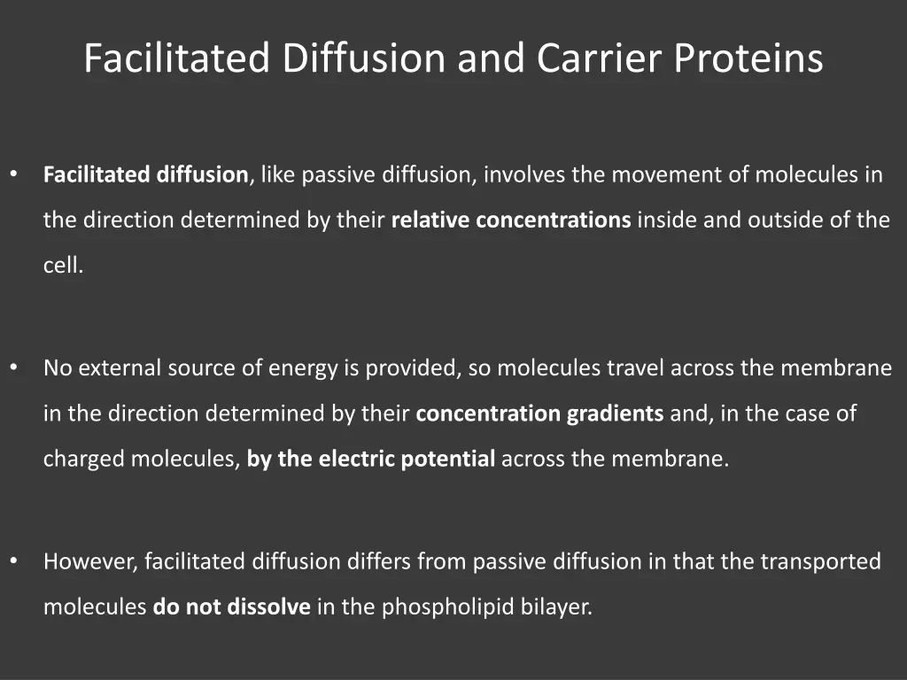 facilitated diffusion and carrier proteins