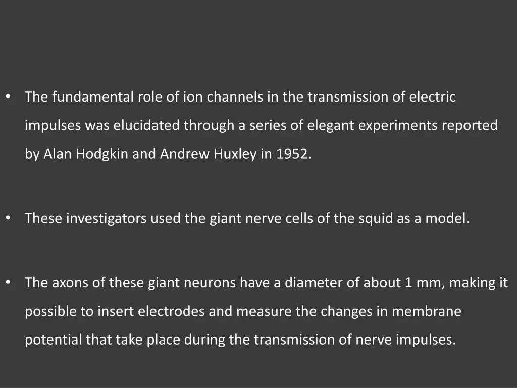 the fundamental role of ion channels