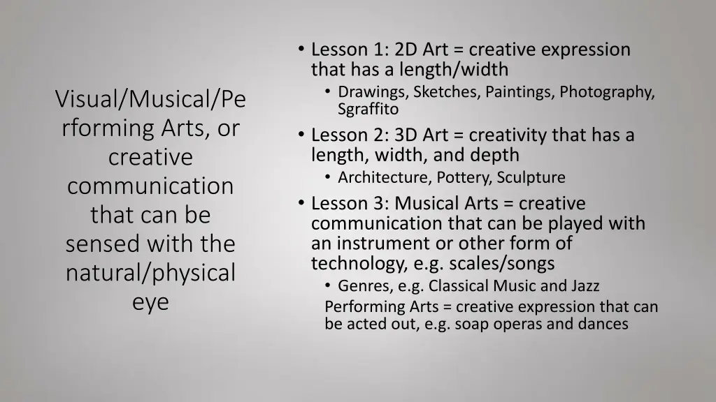 lesson 1 2d art creative expression that