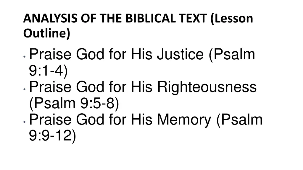 analysis of the biblical text lesson outline