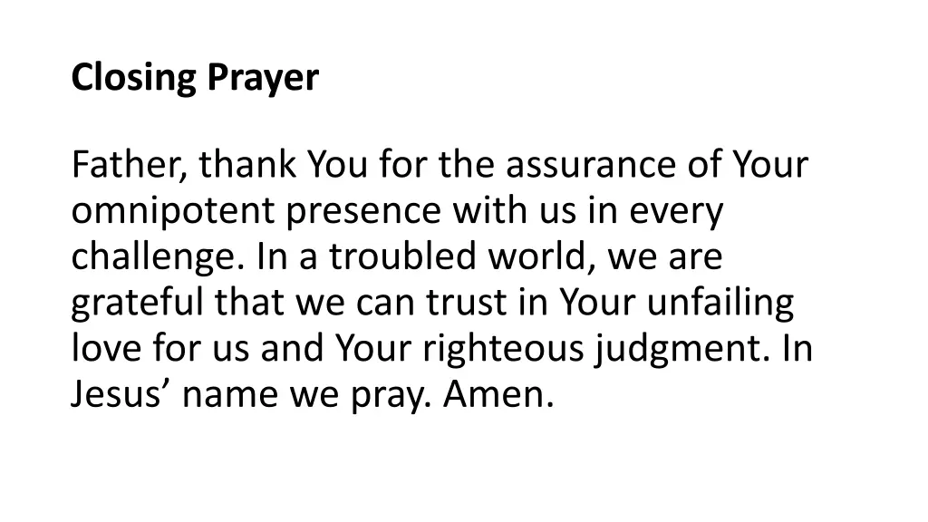 closing prayer