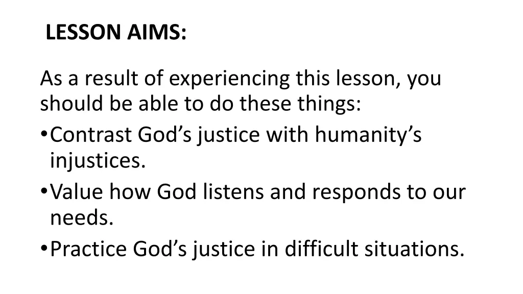 lesson aims