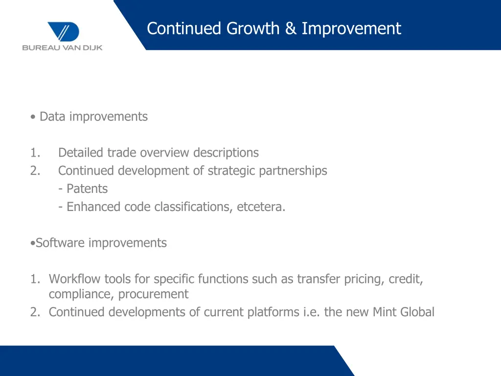 continued growth improvement
