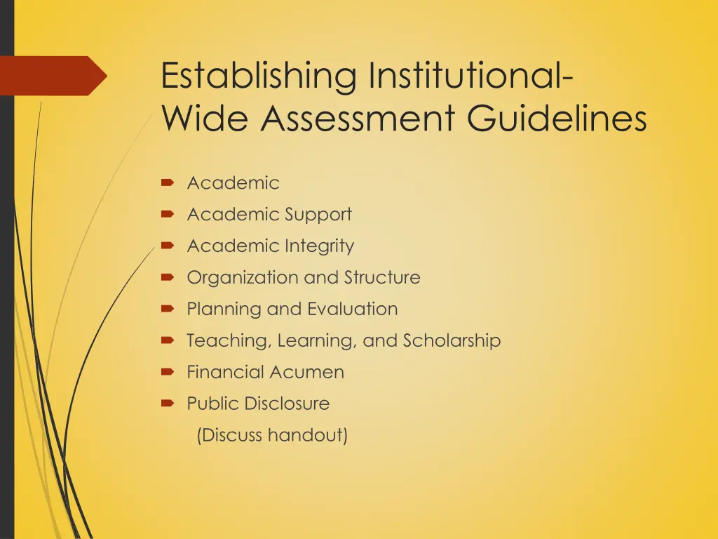 establishing institutional wide assessment