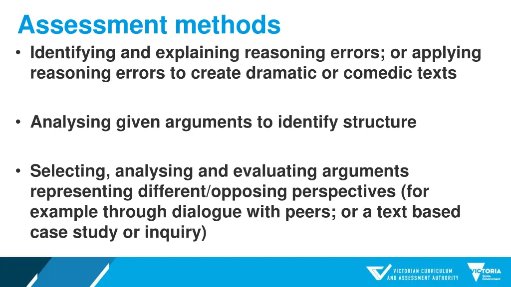 assessment methods identifying and explaining