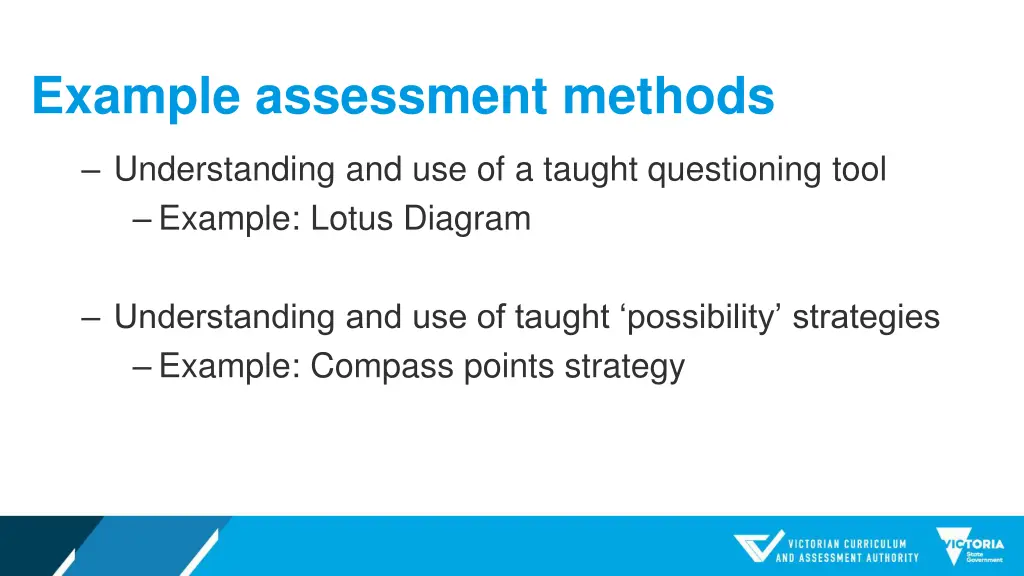 example assessment methods