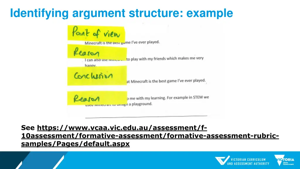 identifying argument structure example