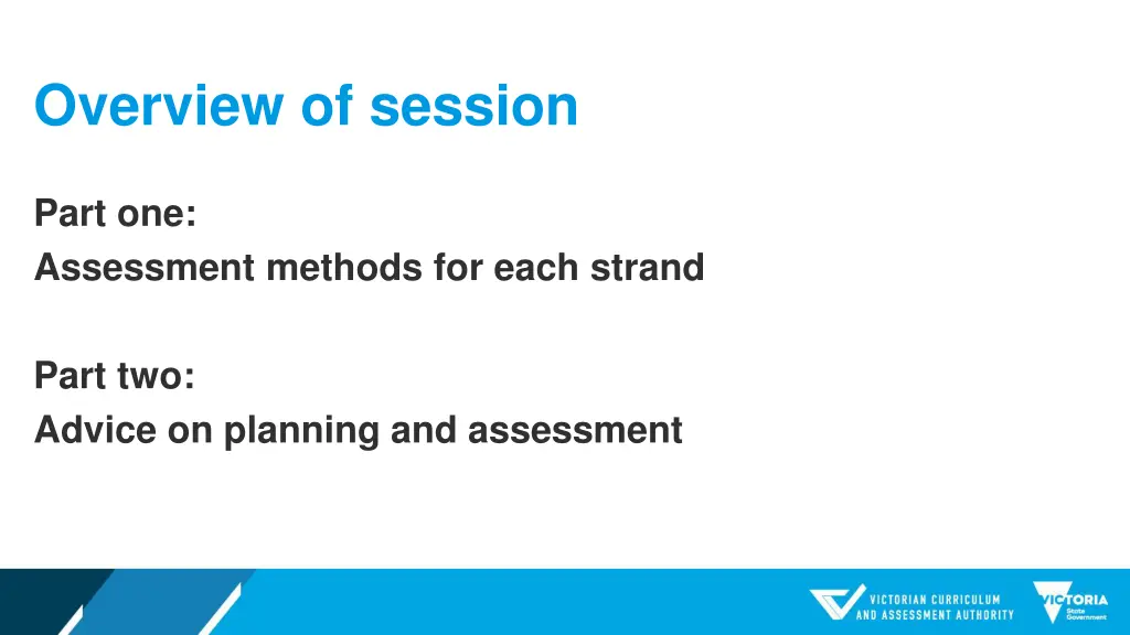 overview of session