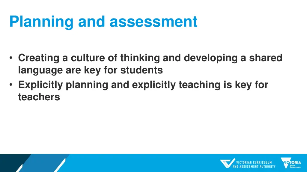 planning and assessment