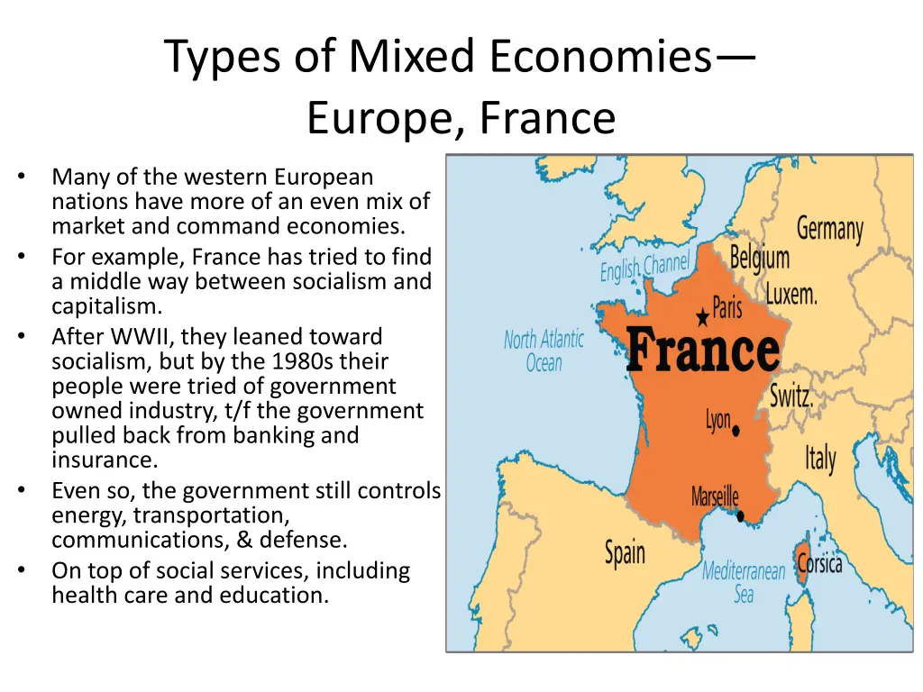 types of mixed economies europe france