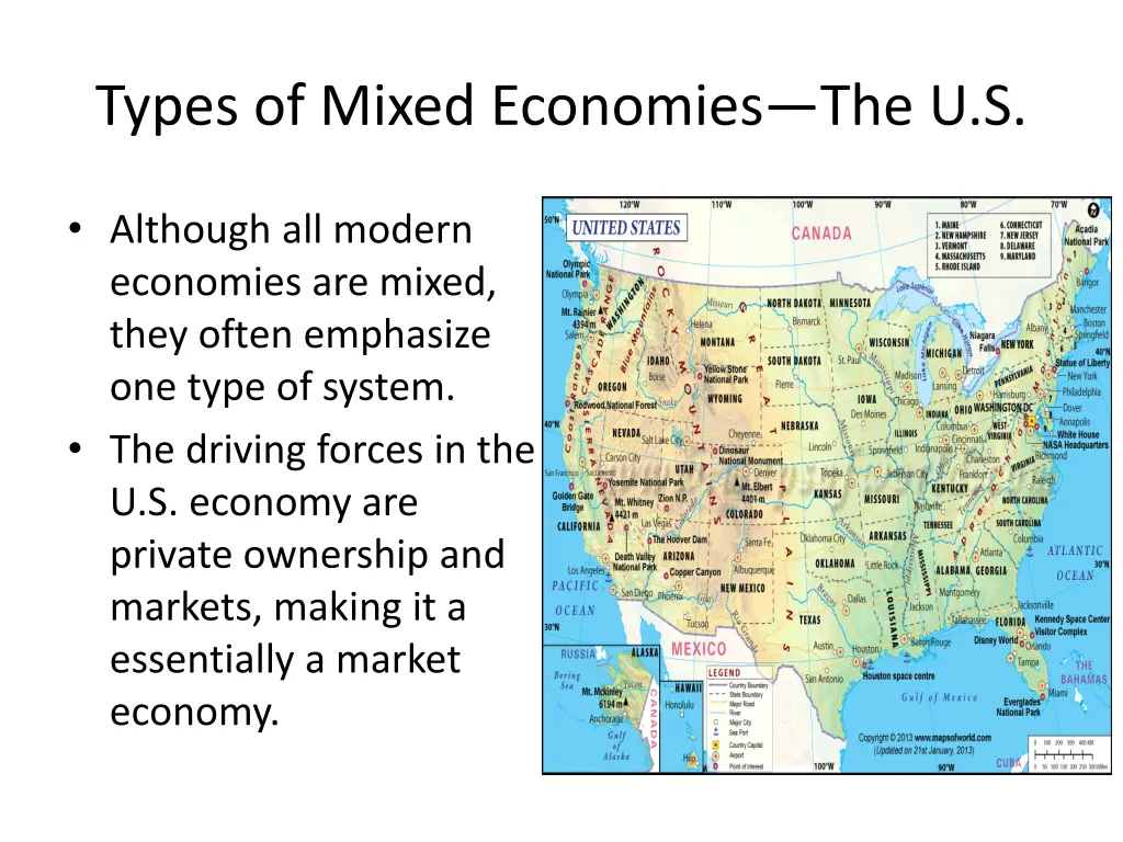 types of mixed economies the u s