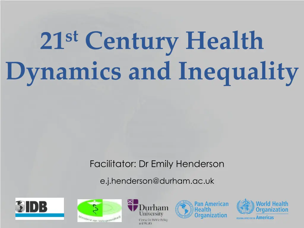 21 st century health dynamics and inequality