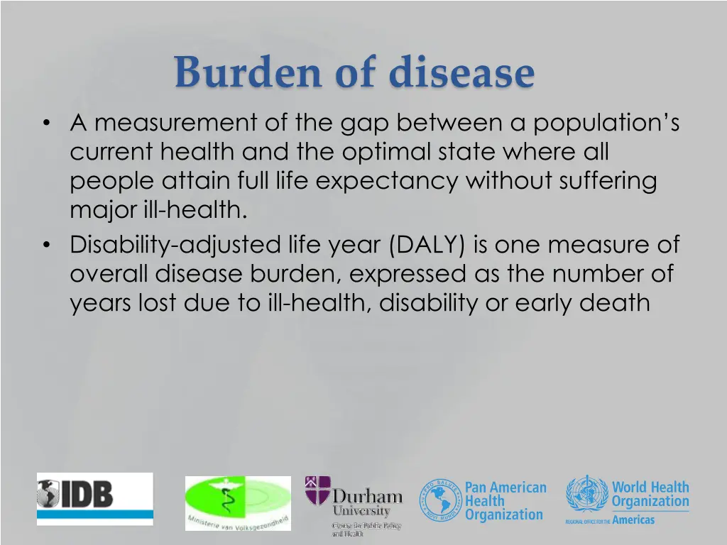 burden of disease a measurement