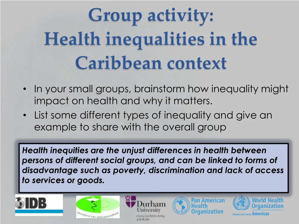 group activity health inequalities