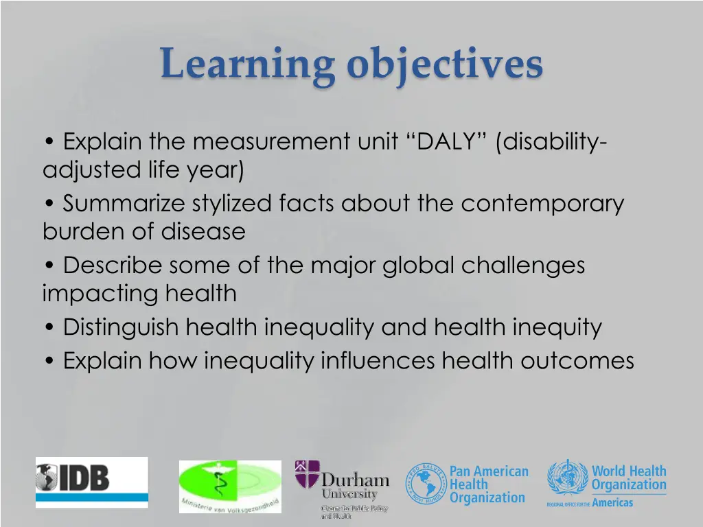 learning objectives