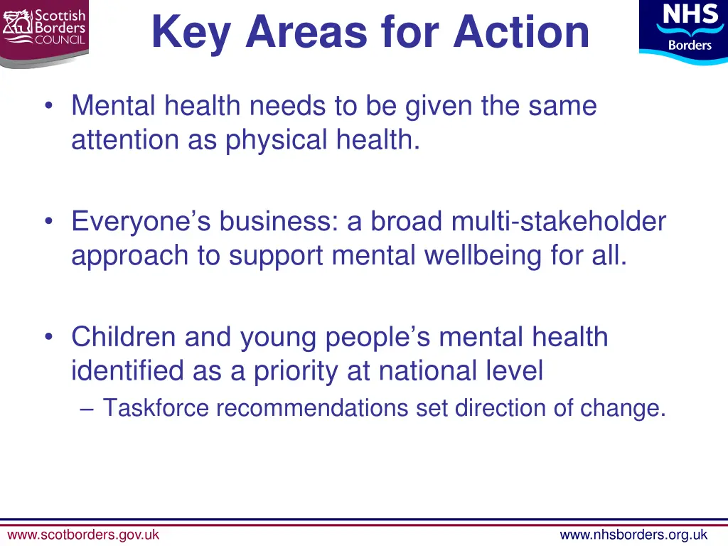 key areas for action 1