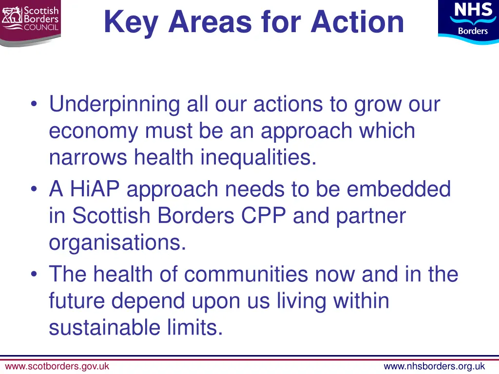 key areas for action 3