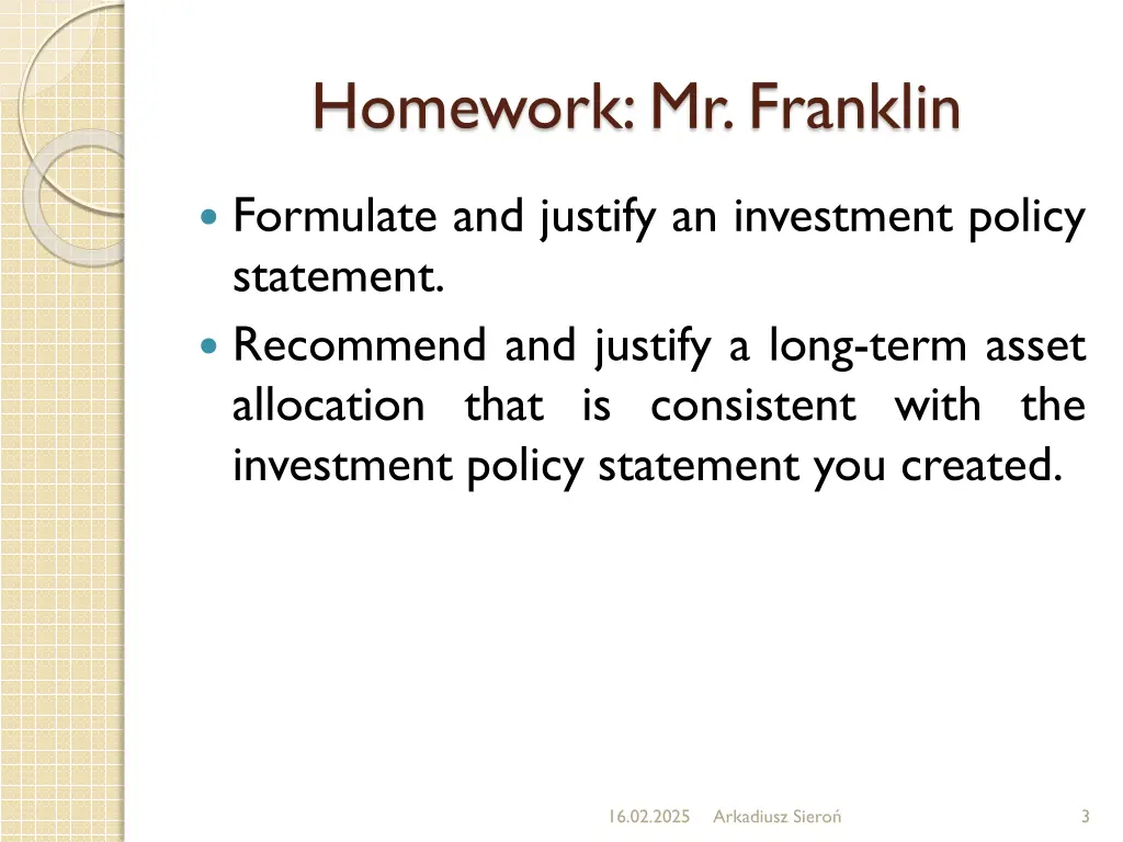 homework mr franklin 2