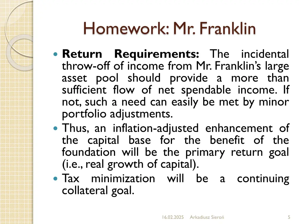 homework mr franklin 4