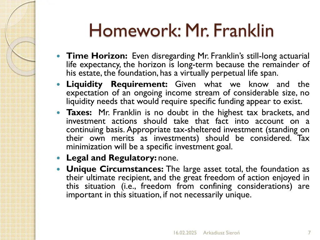 homework mr franklin 6