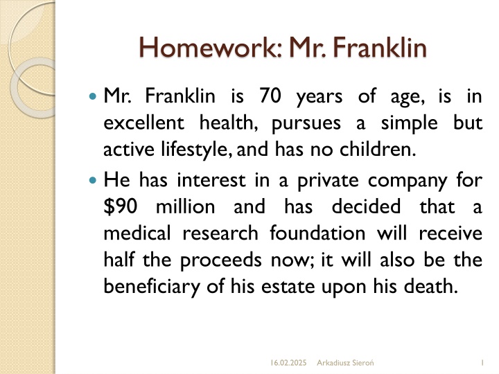 homework mr franklin
