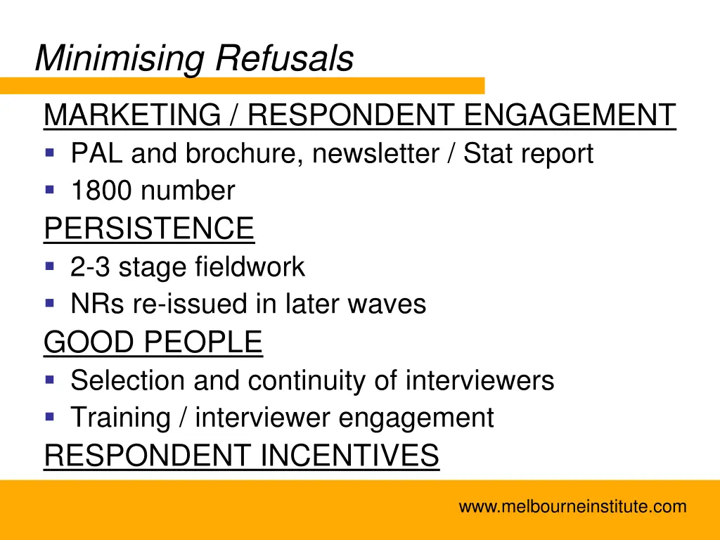 minimising refusals