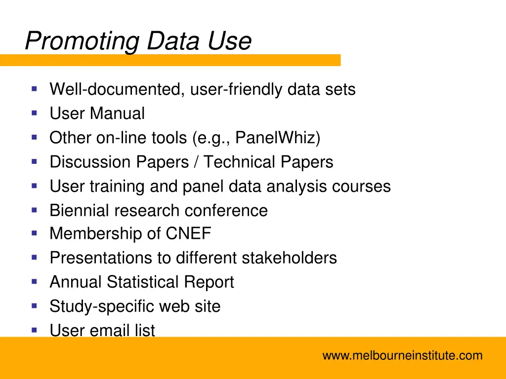 promoting data use