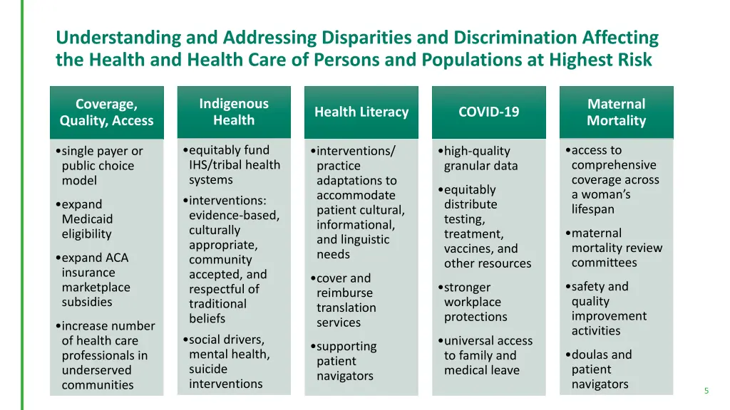 understanding and addressing disparities 2