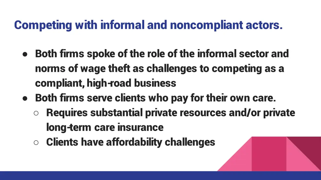 competing with informal and noncompliant actors