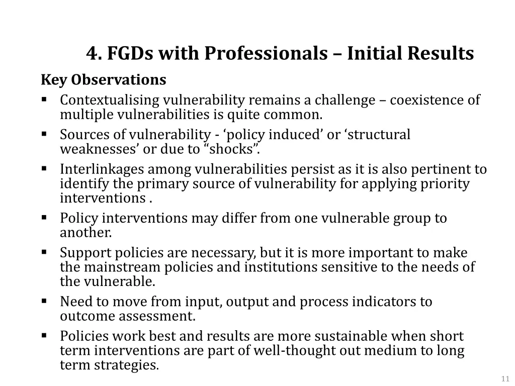 4 fgds with professionals initial results