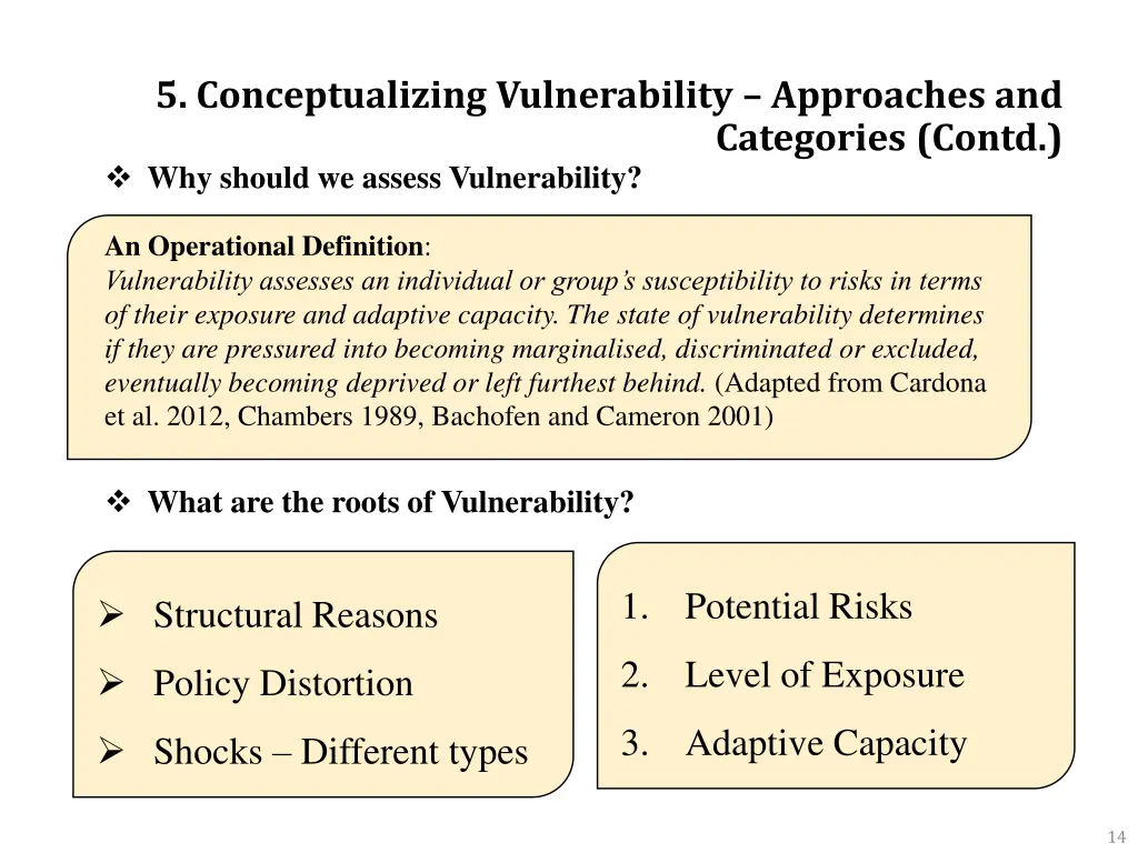 5 conceptualizing vulnerability approaches and 2