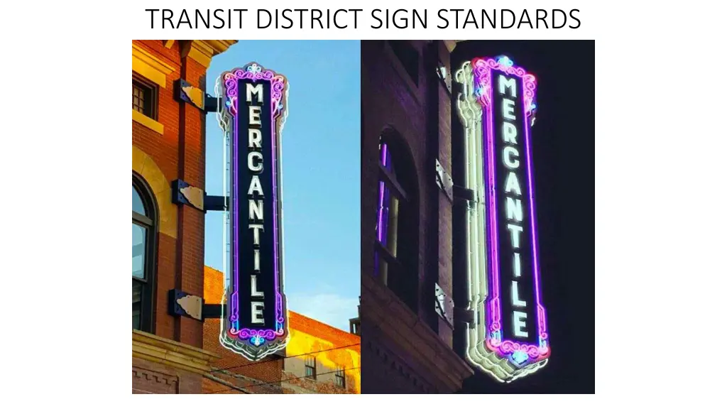 transit district sign standards