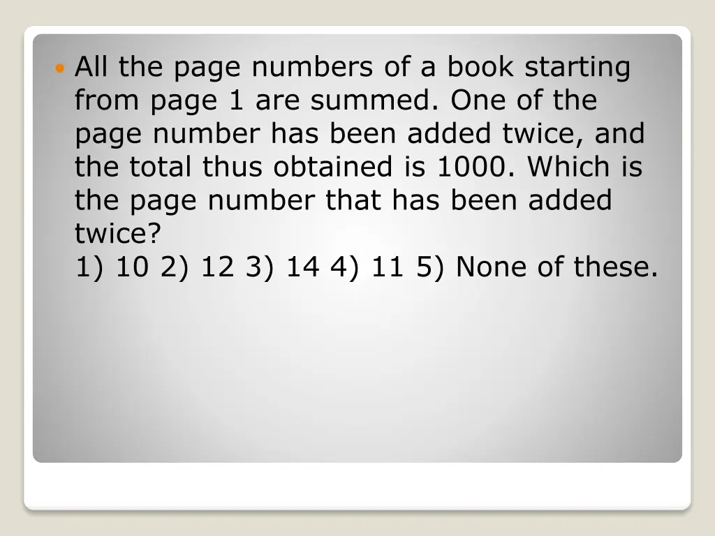 all the page numbers of a book starting from page