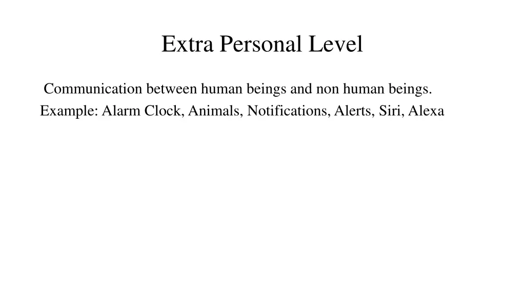 extra personal level
