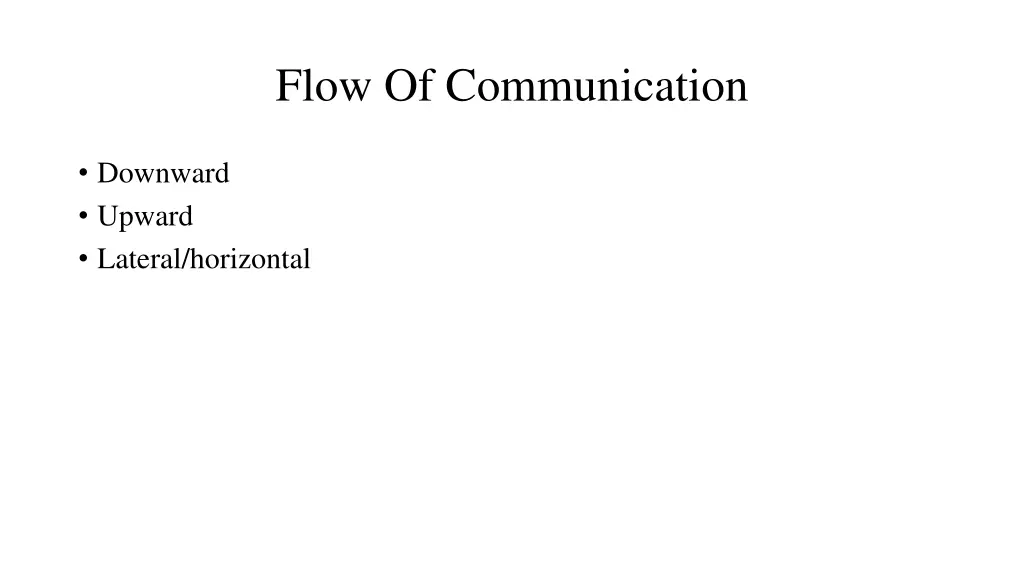 flow of communication