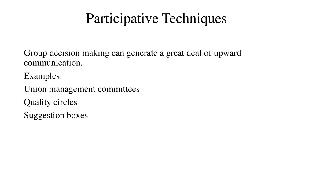 participative techniques