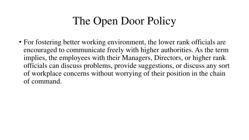 the open door policy